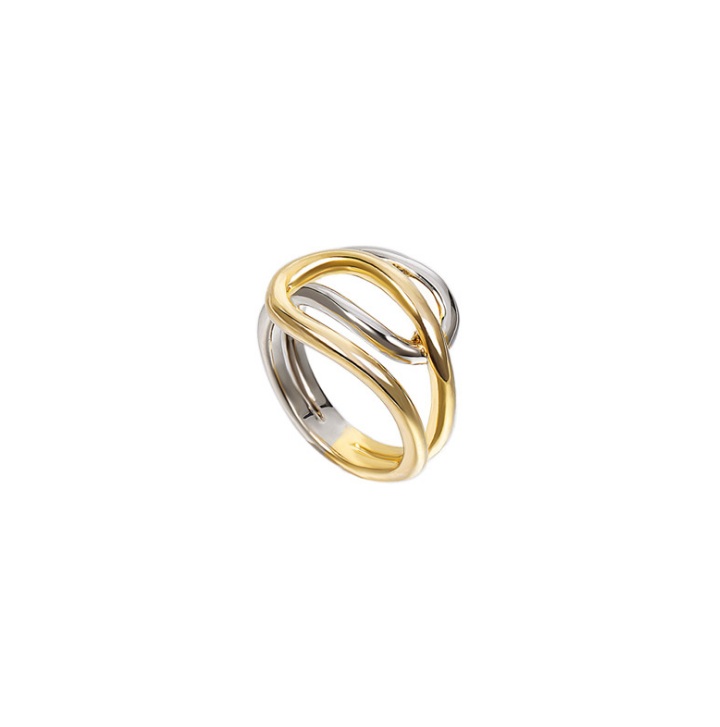 Stainless Steel Two Tone Cross Ring 